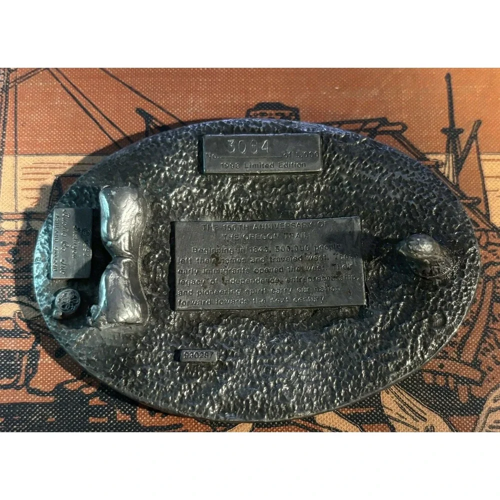 SISKIYOU - OREGON TRAIL 1843-1992 PEWTER‎ BELT BUCKLE - Limited Edition F2